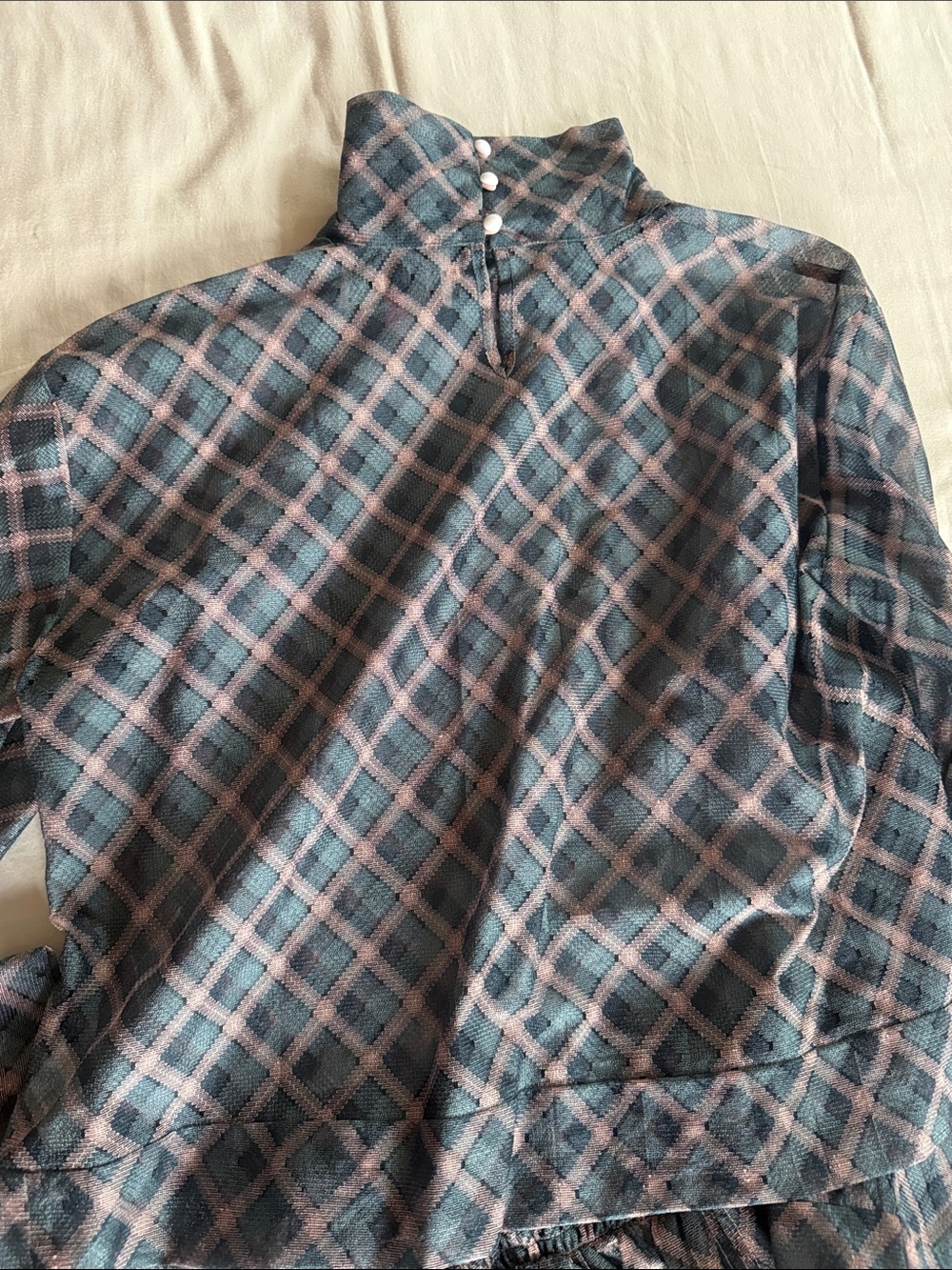 Buru set - Plaid Midi Skirt and matching top - Picture 3 of 4